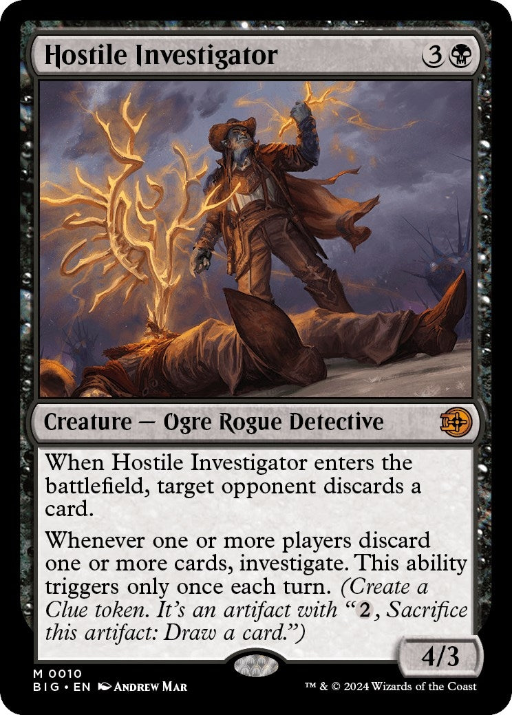 Image for Hostile Investigator (10) [Outlaws of Thunder Junction: The Big Score] - Magic: The Gathering