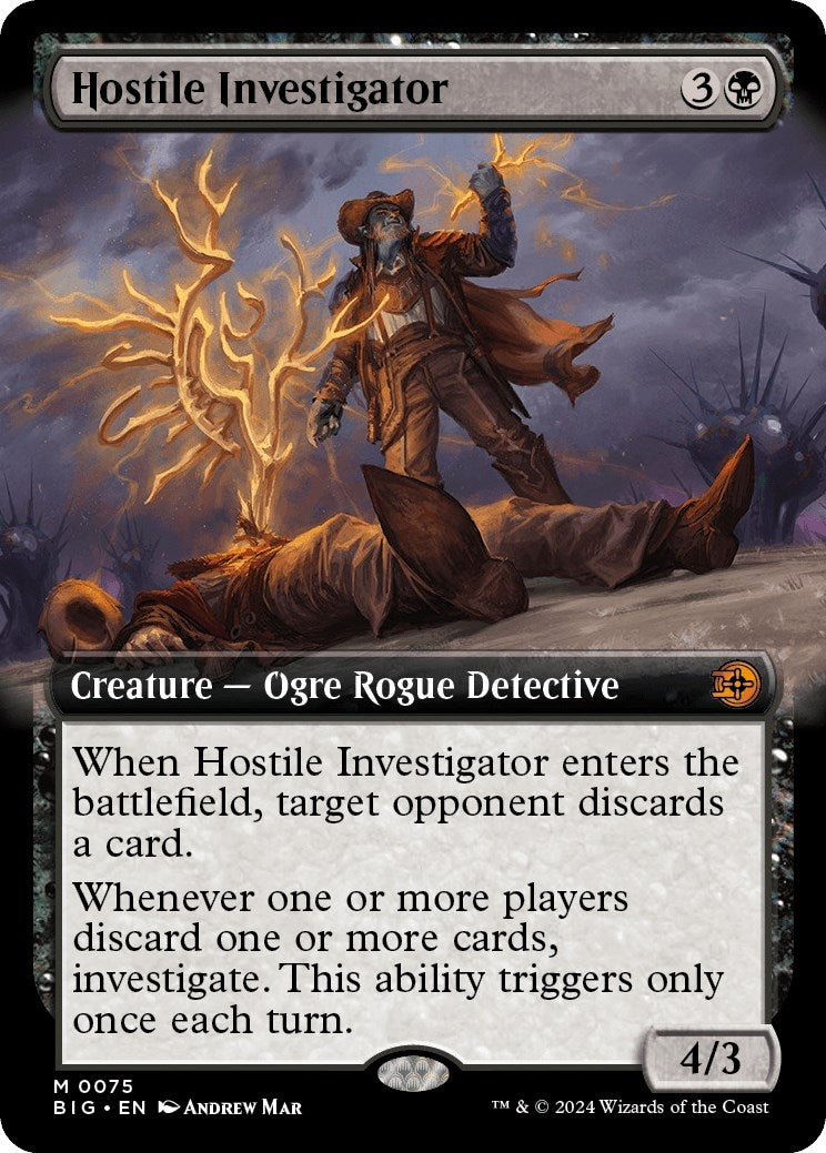 Image for Hostile Investigator (Extended Art) (75) [Outlaws of Thunder Junction: The Big Score] - Magic: The Gathering