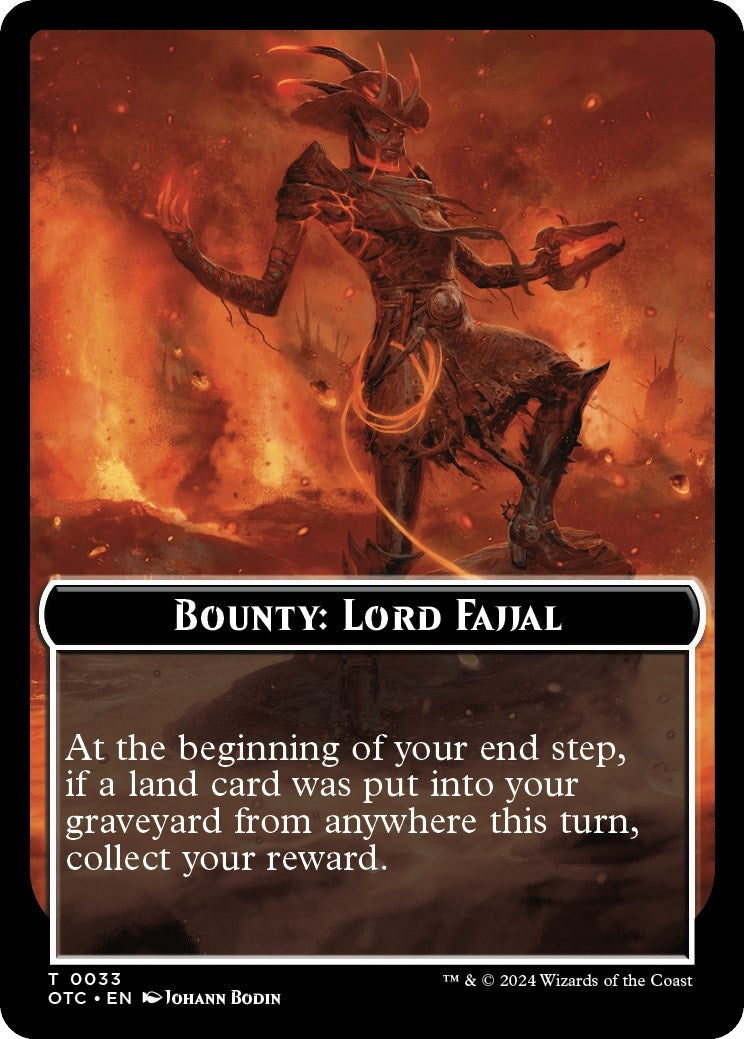 Image for Bounty: Lord Fajjal // Bounty Rules Double-Sided Token (33) [Outlaws of Thunder Junction] - Magic: The Gathering