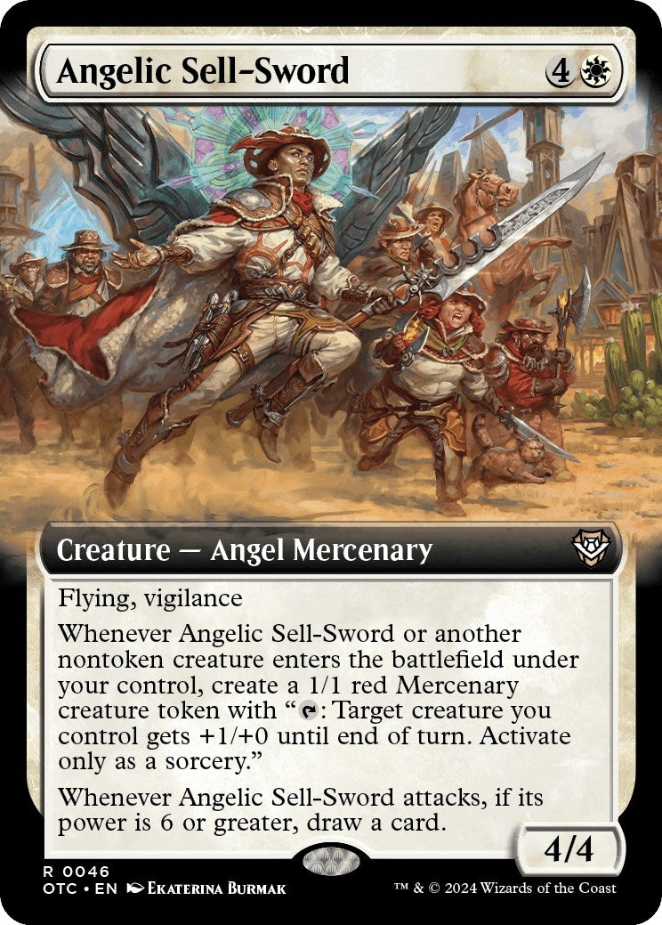Image for Angelic Sell-Sword (Extended Art) (46) [Outlaws of Thunder Junction] - Magic: The Gathering