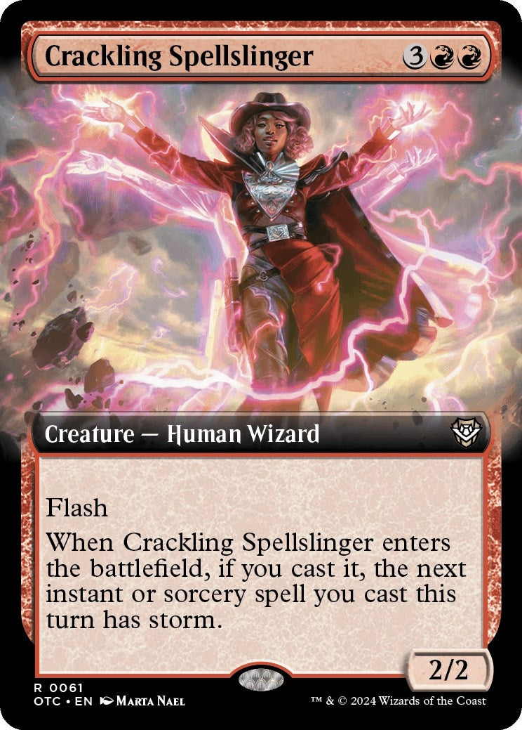 Image for Crackling Spellslinger (Extended Art) (61) [Outlaws of Thunder Junction] - Magic: The Gathering