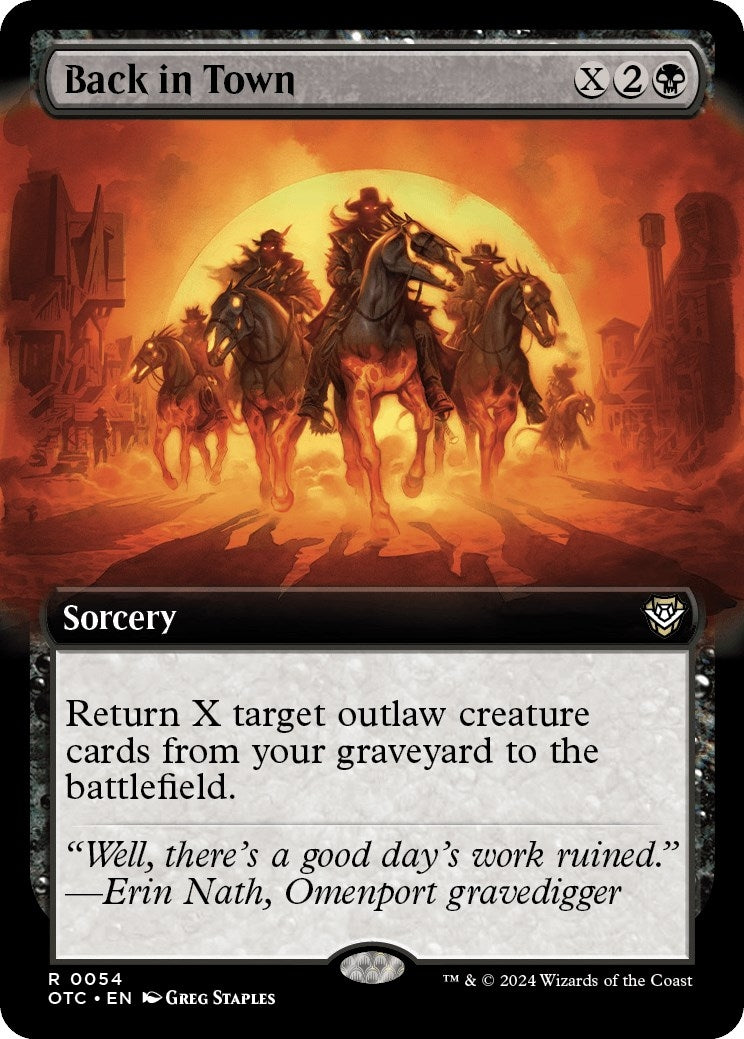 Image for Back in Town (Extended Art) (54) [Outlaws of Thunder Junction] - Magic: The Gathering