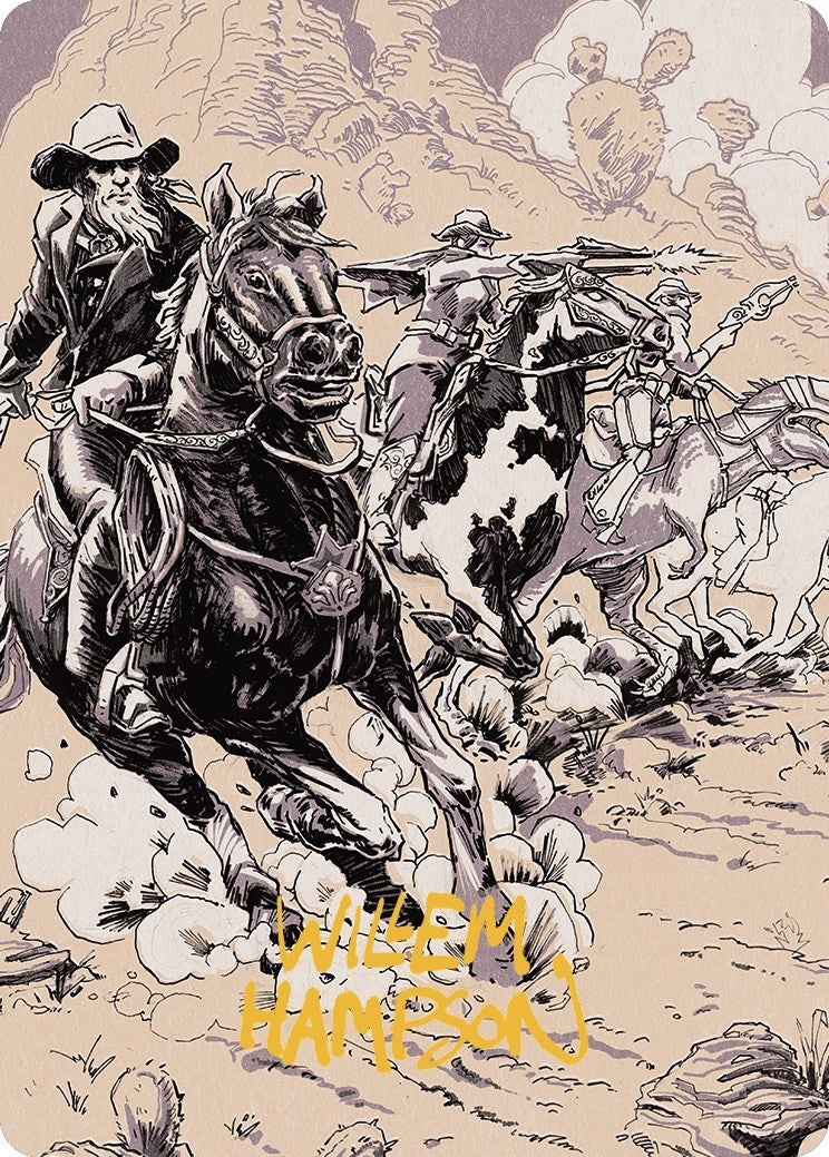Image for Overwhelming Forces Art Card (Gold-Stamped Signature) (40) [Outlaws of Thunder Junction] - Magic: The Gathering