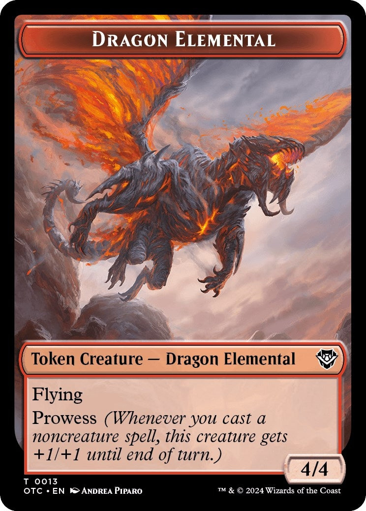 Image for Dragon Elemental // Bird Illusion Double-Sided Token (13 // 4) [Outlaws of Thunder Junction] - Magic: The Gathering