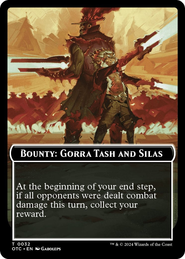 Image for Bounty: Gorra Tash and Silas // Bounty Rules Double-Sided Token (32) [Outlaws of Thunder Junction] - Magic: The Gathering
