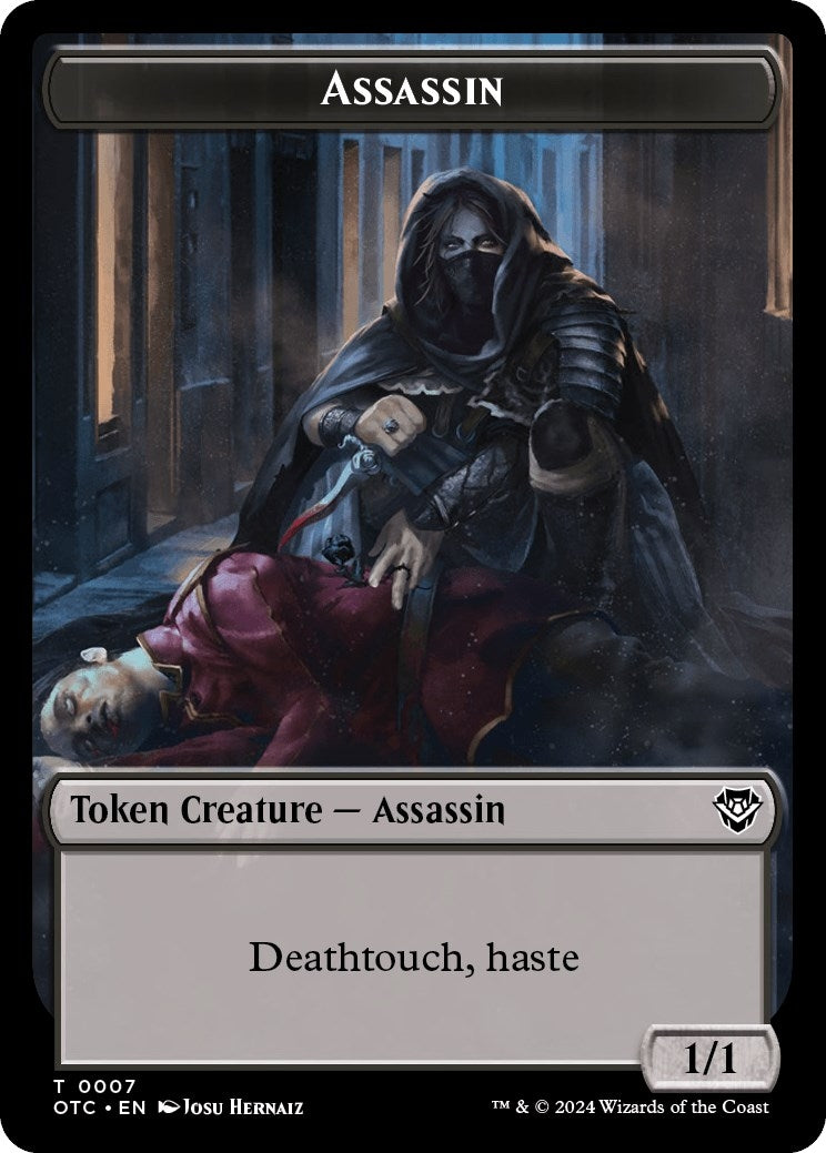 Assassin // Food Double-Sided Token (7 // 25) [Commander: Outlaws of Thunder Junction Tokens]
