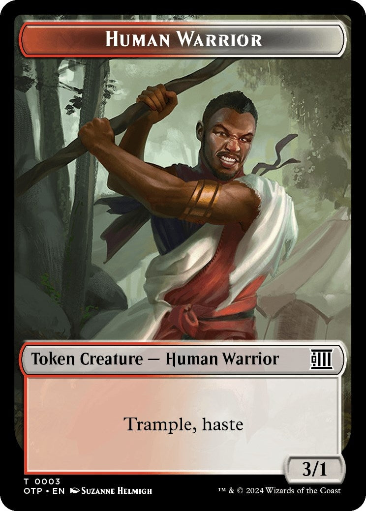 Image for Human Warrior Token (3) [Outlaws of Thunder Junction: Breaking News] - Magic: The Gathering