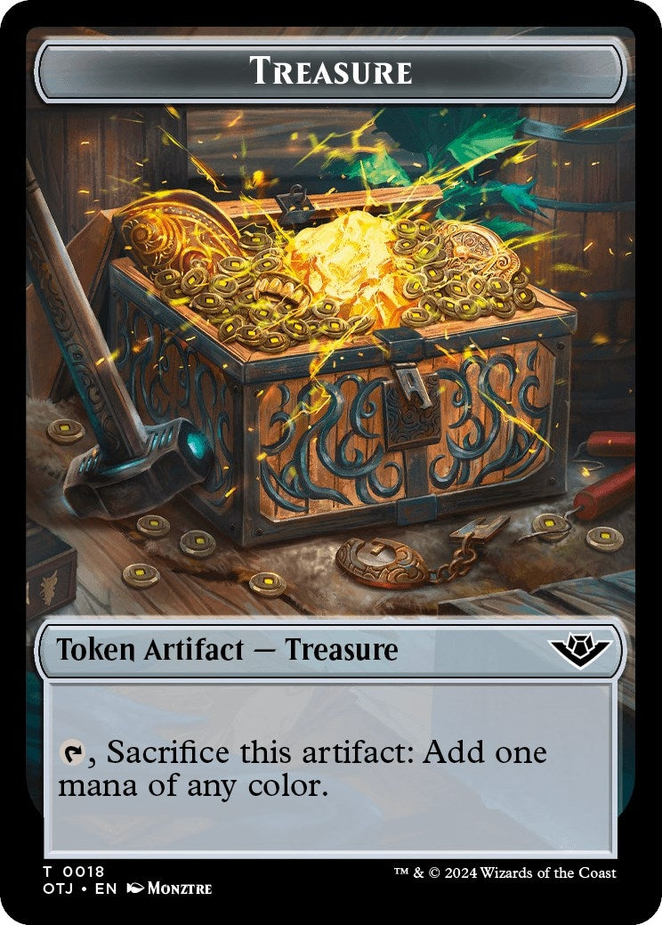 Image for Treasure // Elemental Double-Sided Token (18 // 12) [Outlaws of Thunder Junction] - Magic: The Gathering