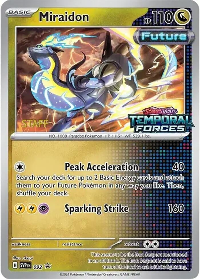 Image for Miraidon - 092 (Prerelease) [Staff] (092) [SV: Scarlet & Violet Promo Cards] - Pokemon
