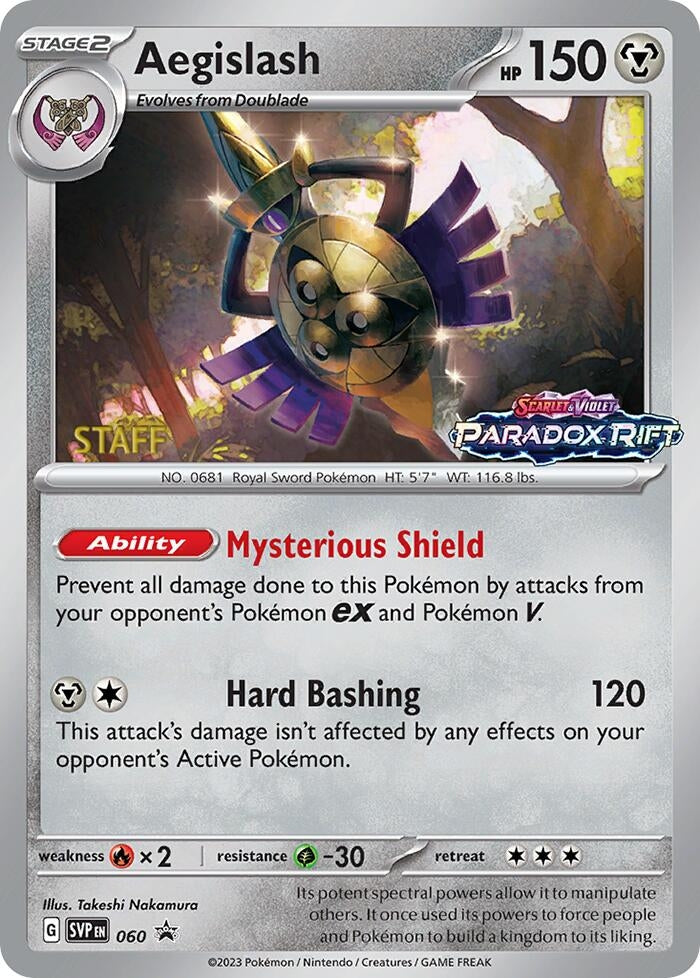 Aegislash - 060 (Prerelease) [Staff] (060) [SV: Scarlet & Violet Promo Cards]