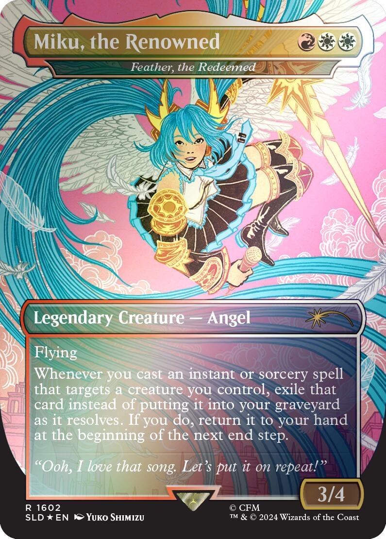 Miku, the Renowned - Feather, the Redeemed (Rainbow Foil) (1602) [Secret Lair Drop Series]