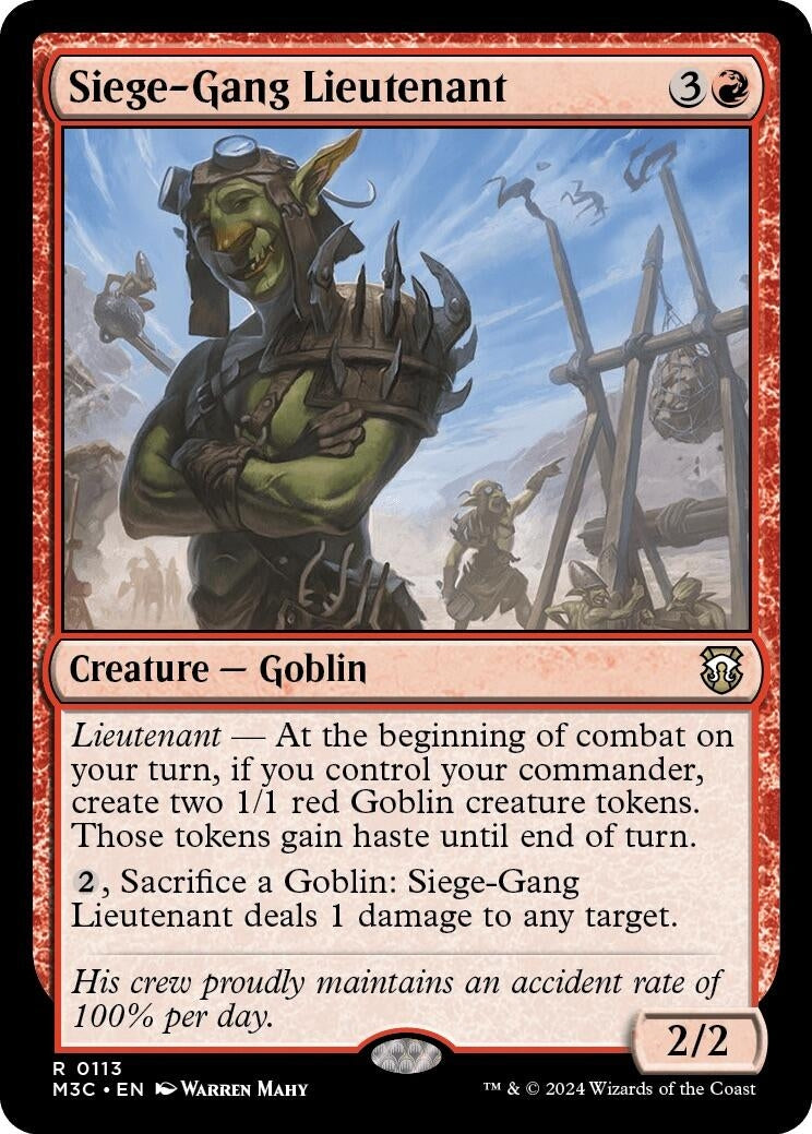 Image for Siege-Gang Lieutenant (113) [Modern Horizons 3] - Magic: The Gathering
