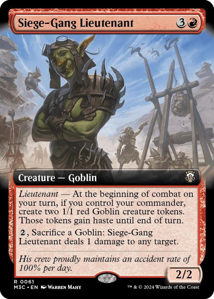 Image for Siege-Gang Lieutenant (Extended Art) (61) [Modern Horizons 3] - Magic: The Gathering