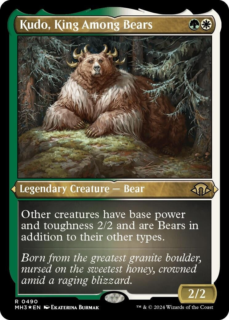 Image for Kudo, King Among Bears (Foil Etched) (490) [Modern Horizons 3] - Magic: The Gathering
