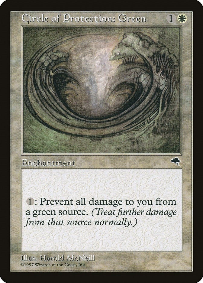 Image for Circle of Protection: Green (10) [Tempest] - Magic: The Gathering