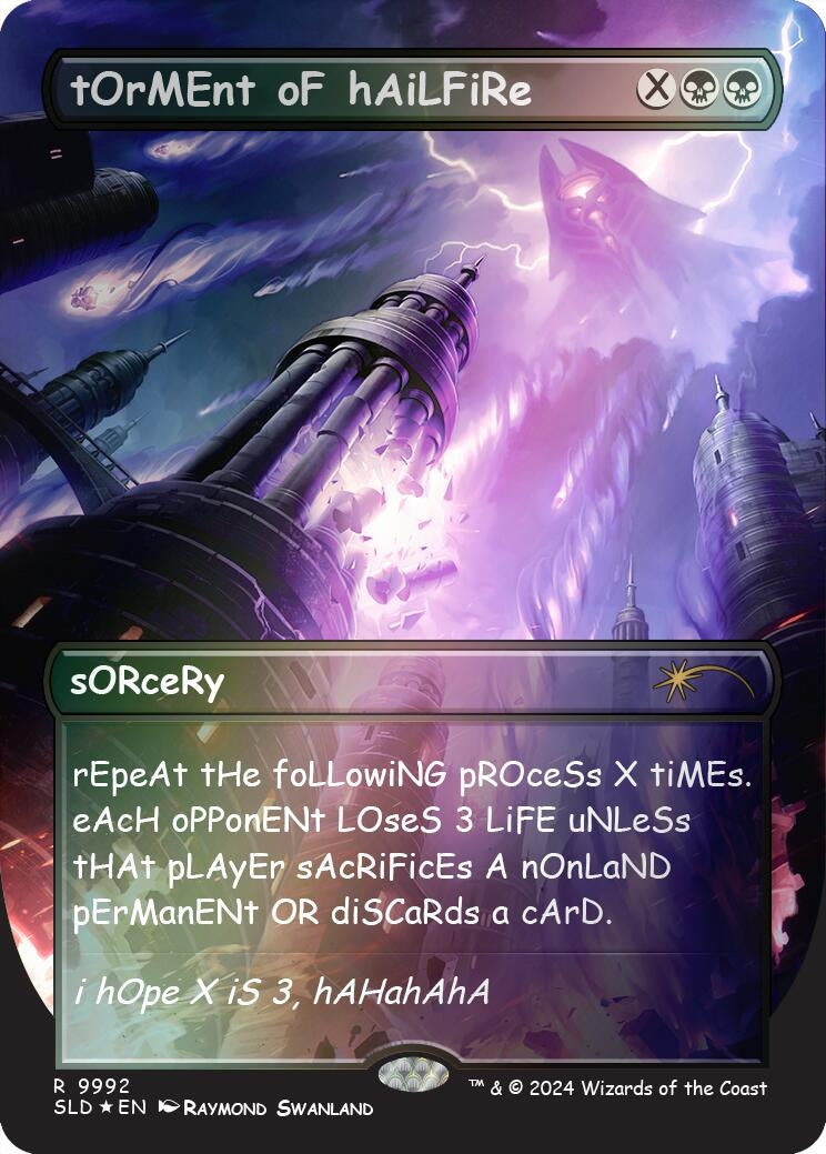 Image for tOrMEnt oF hAiLFiRe (Rainbow Foil) (9992) [Secret Lair Drop Series] - Magic: The Gathering