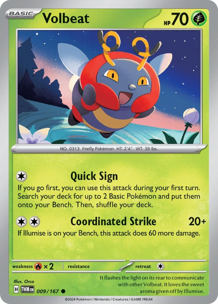 Image for Volbeat (009/167) [SV06: Twilight Masquerade] - Pokemon