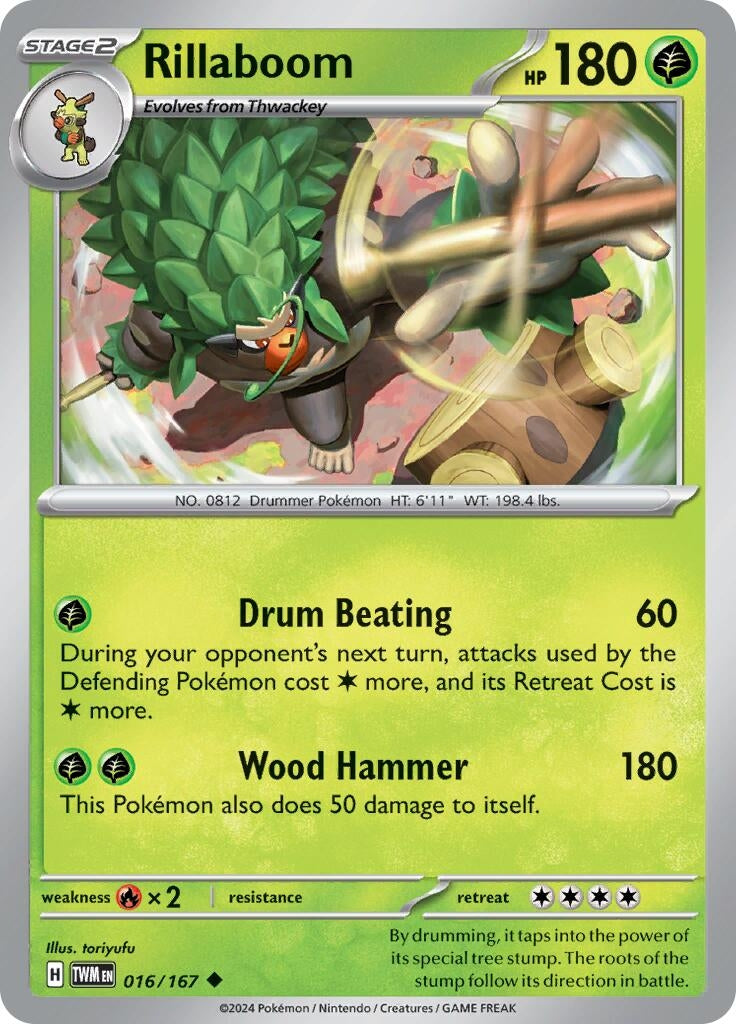 Image for Rillaboom (016/167) [SV06: Twilight Masquerade] - Pokemon