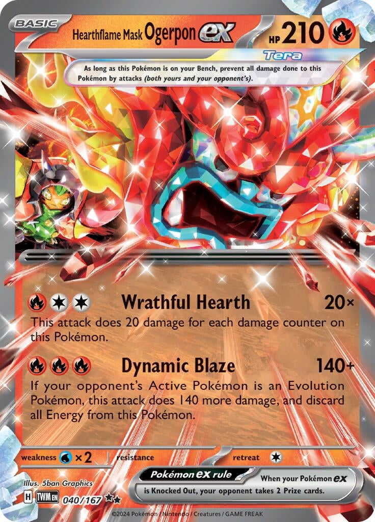 Image for Hearthflame Mask Ogerpon ex (040/167) [SV06: Twilight Masquerade] - Pokemon