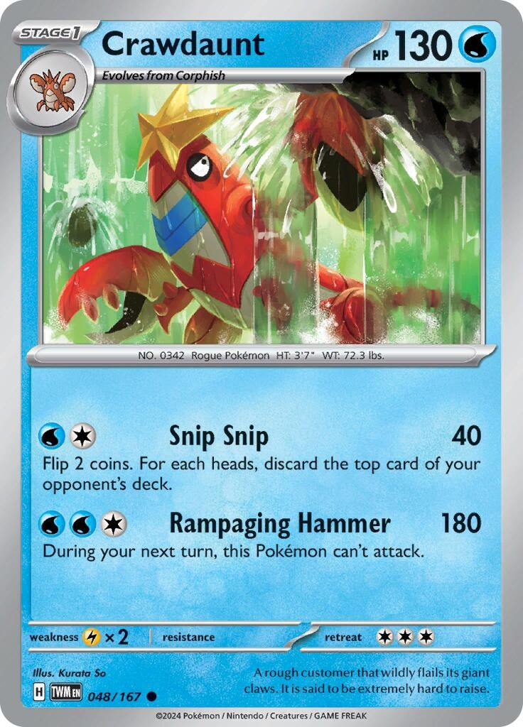 Image for Crawdaunt (048/167) [SV06: Twilight Masquerade] - Pokemon
