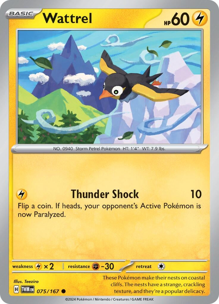Image for Wattrel (075/167) [SV06: Twilight Masquerade] - Pokemon