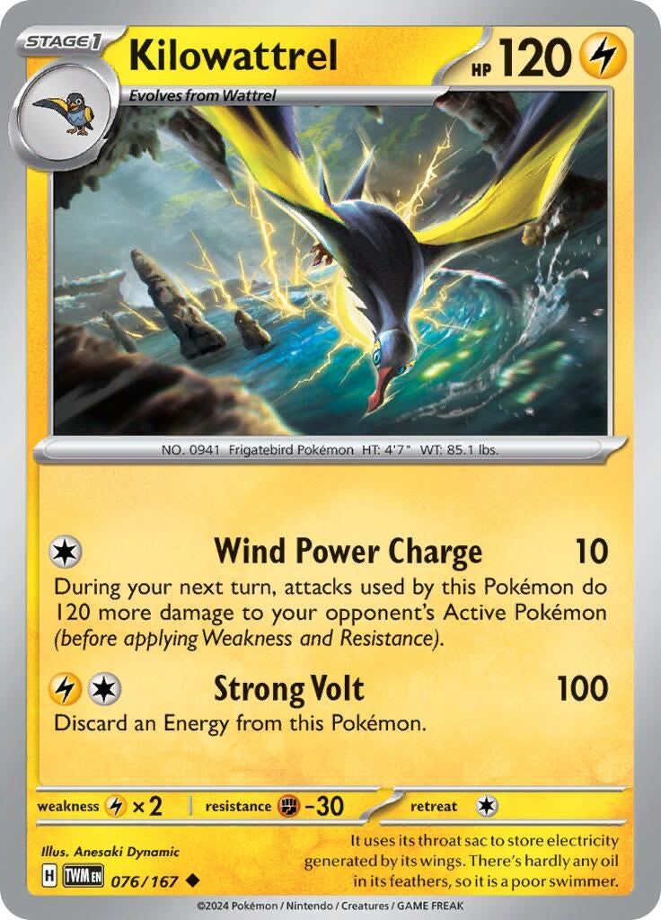 Image for Kilowattrel (076/167) [SV06: Twilight Masquerade] - Pokemon
