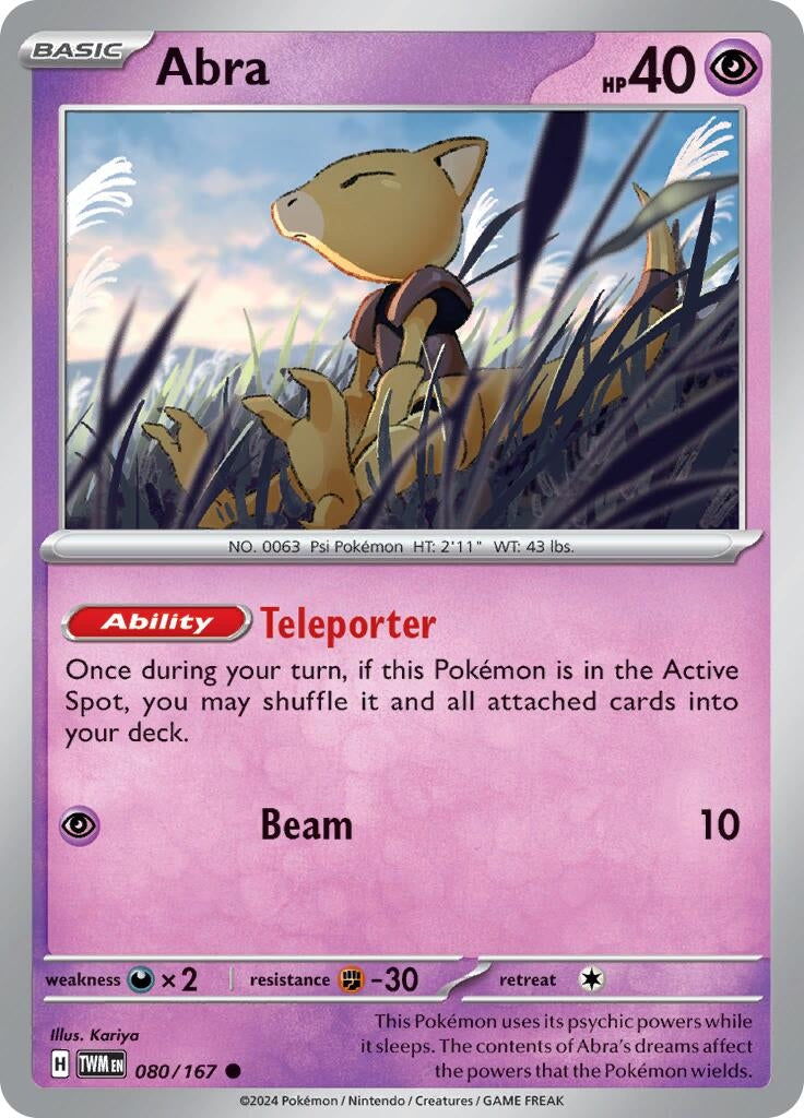 Image for Abra (080/167) [SV06: Twilight Masquerade] - Pokemon