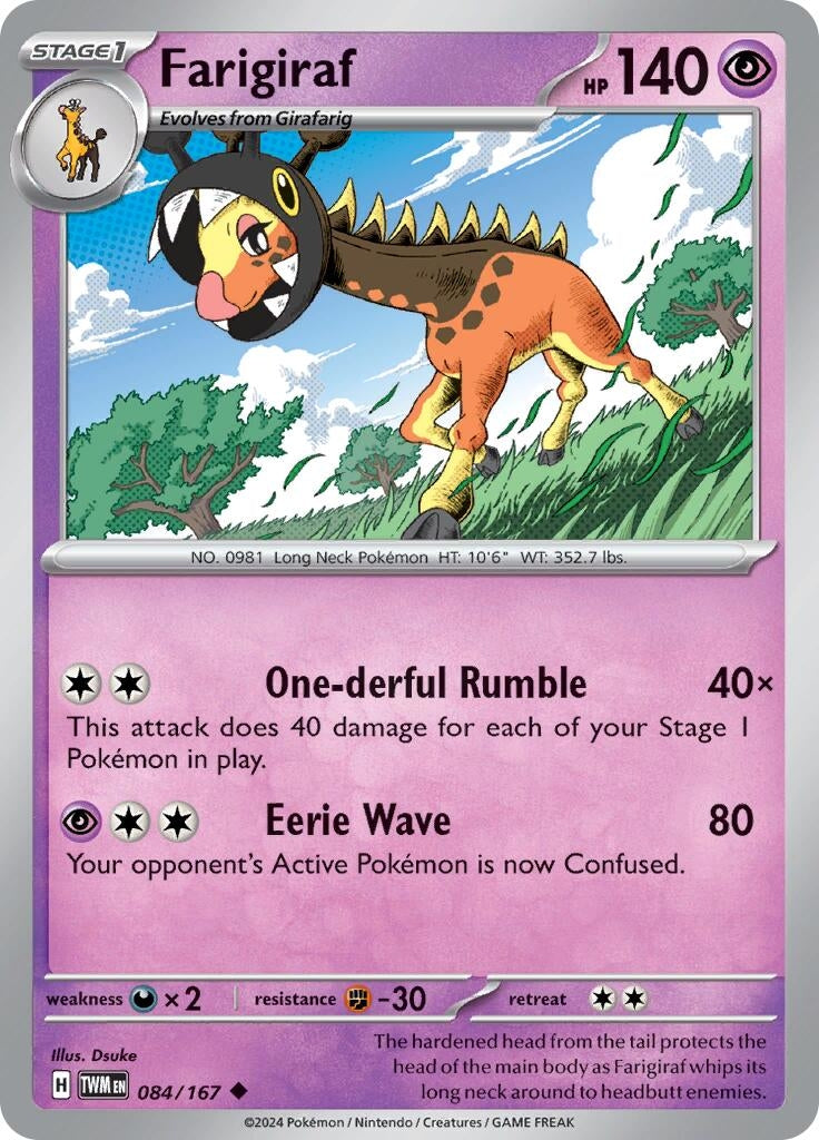 Image for Farigiraf (084/167) [SV06: Twilight Masquerade] - Pokemon
