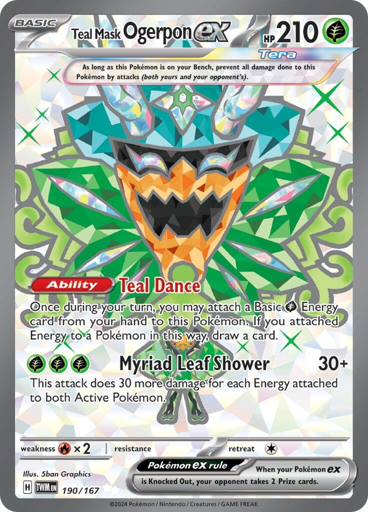 Image for Teal Mask Ogerpon ex (190/167) [SV06: Twilight Masquerade] - Pokemon