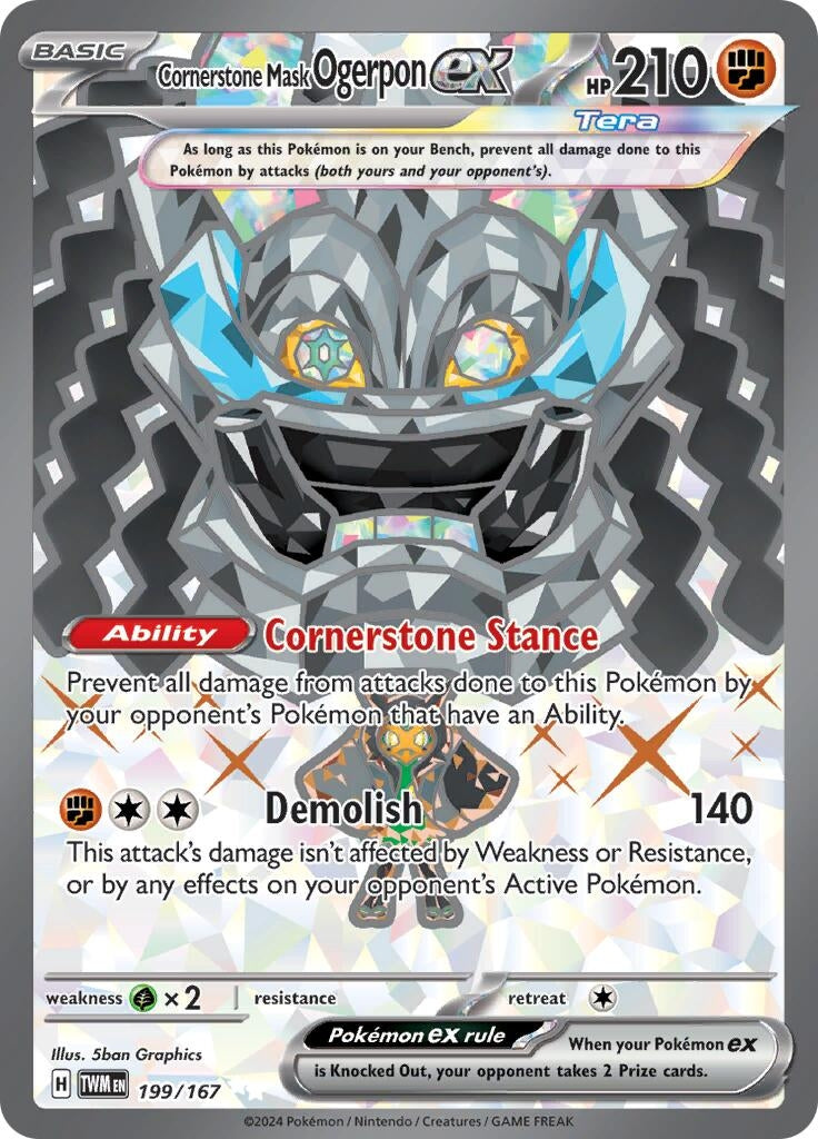 Image for Cornerstone Mask Ogerpon ex (199/167) [SV06: Twilight Masquerade] - Pokemon