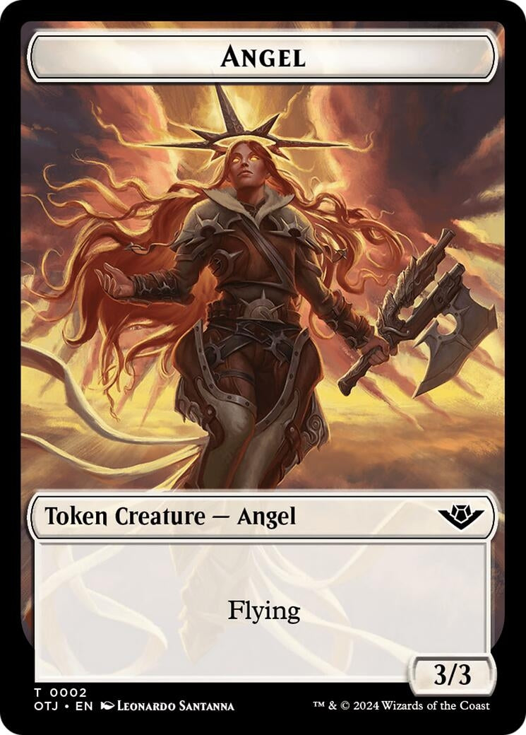 Angel // Plot Double-Sided Token (2 // 20) [Outlaws of Thunder Junction Tokens]