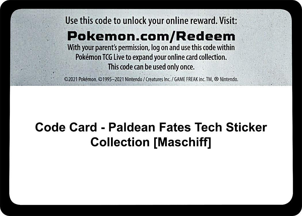 Image for Code Card - Paldean Fates Tech Sticker Collection [Maschiff] [SV: Paldean Fates] - Pokemon