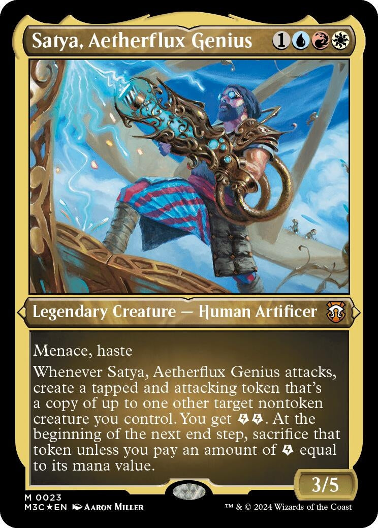 Image for Satya, Aetherflux Genius (Foil Etched) (23) [Modern Horizons 3] - Magic: The Gathering