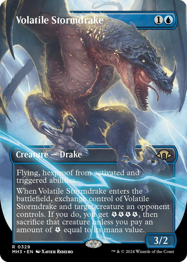 Image for Volatile Stormdrake (Borderless) (329) [Modern Horizons 3] - Magic: The Gathering