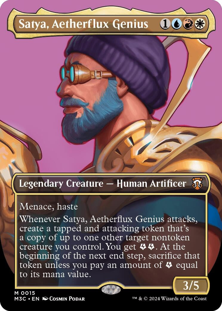 Image for Satya, Aetherflux Genius (Borderless) (15) [Modern Horizons 3] - Magic: The Gathering