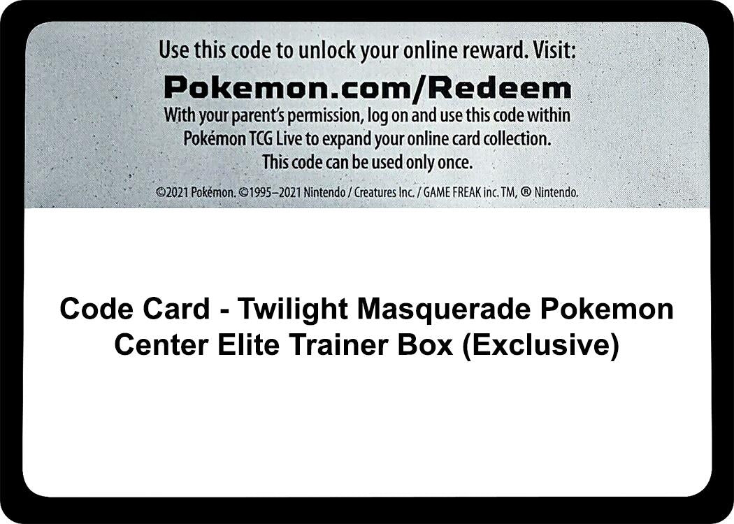Image for Code Card - Twilight Masquerade Pokemon Center Elite Trainer Box (Exclusive) [SV06: Twilight Masquerade] - Pokemon