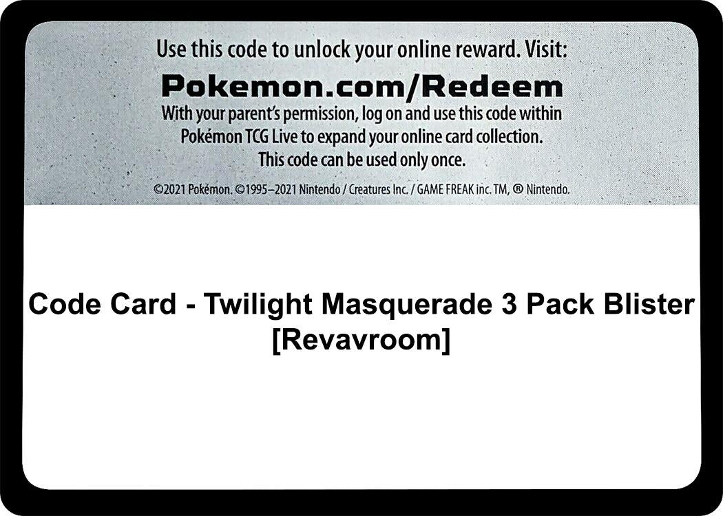 Image for Code Card - Twilight Masquerade 3 Pack Blister [Revavroom] [SV06: Twilight Masquerade] - Pokemon