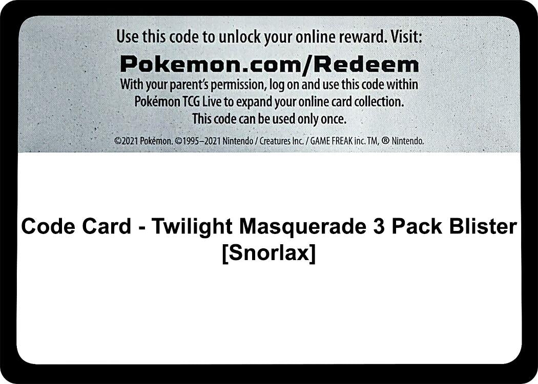 Image for Code Card - Twilight Masquerade 3 Pack Blister [Snorlax] [SV06: Twilight Masquerade] - Pokemon
