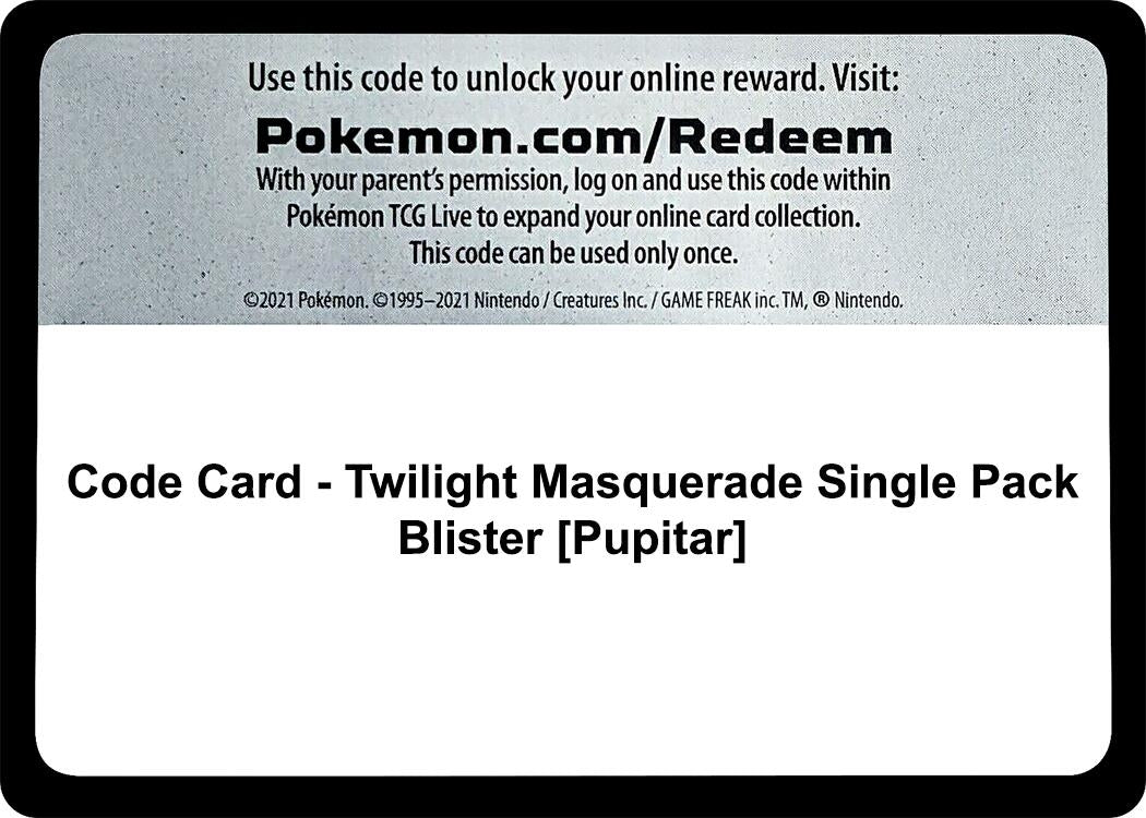 Image for Code Card - Twilight Masquerade Single Pack Blister [Pupitar] [SV06: Twilight Masquerade] - Pokemon