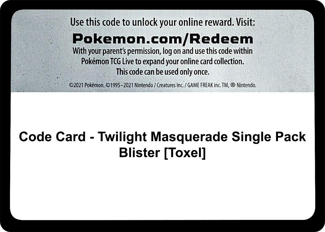 Image for Code Card - Twilight Masquerade Single Pack Blister [Toxel] [SV06: Twilight Masquerade] - Pokemon