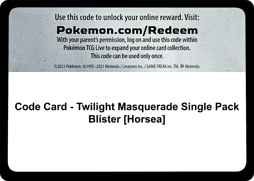 Image for Code Card - Twilight Masquerade Single Pack Blister [Horsea] [SV06: Twilight Masquerade] - Pokemon