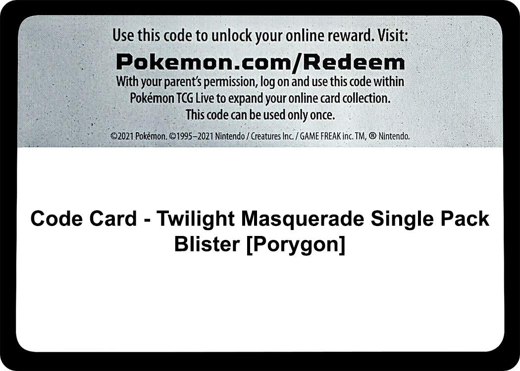 Image for Code Card - Twilight Masquerade Single Pack Blister [Porygon] [SV06: Twilight Masquerade] - Pokemon