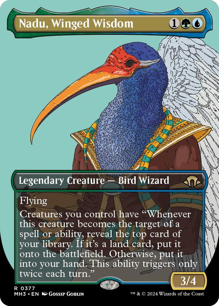 Image for Nadu, Winged Wisdom (Borderless) (377) [Modern Horizons 3] - Magic: The Gathering