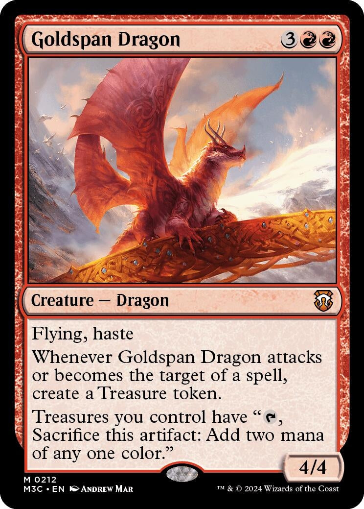Image for Goldspan Dragon (Ripple Foil) (212) [Modern Horizons 3] - Magic: The Gathering