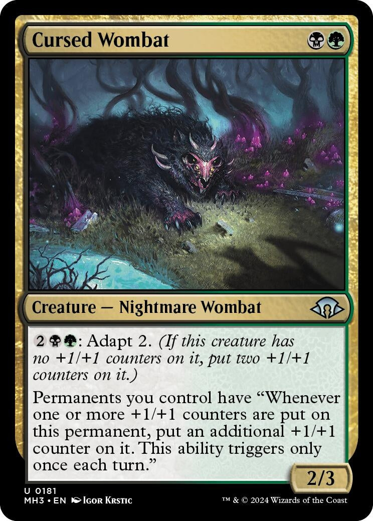 Image for Cursed Wombat (181) [Modern Horizons 3] - Magic: The Gathering