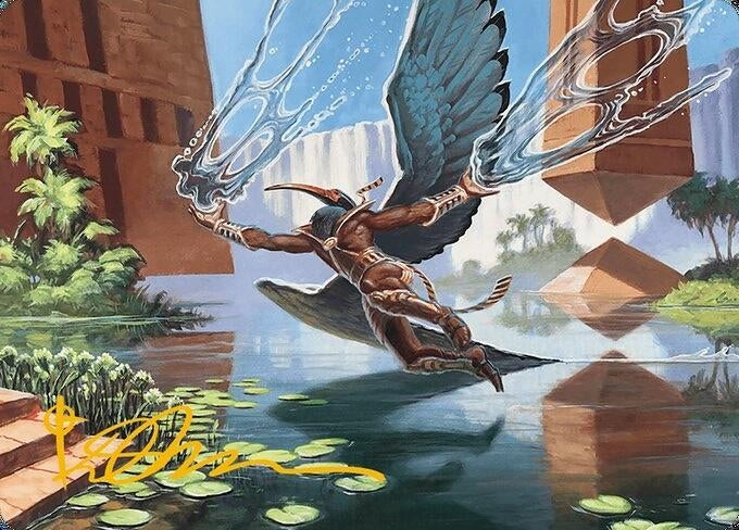 Image for Nadu, Winged Wisdom Art Card (Gold-Stamped Signature) (14) [Modern Horizons 3] - Magic: The Gathering