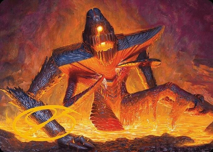 Image for Molten Gatekeeper Art Card (Gold-Stamped Signature) (5) [Modern Horizons 3] - Magic: The Gathering