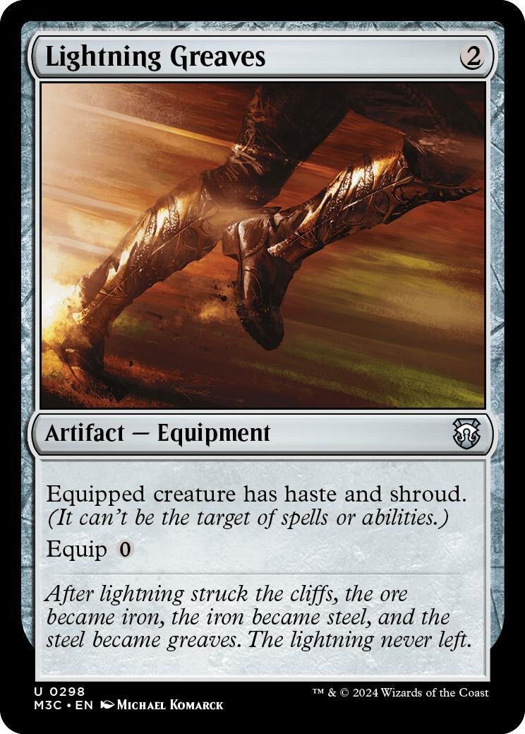 Image for Lightning Greaves (Ripple Foil) (298) [Modern Horizons 3] - Magic: The Gathering