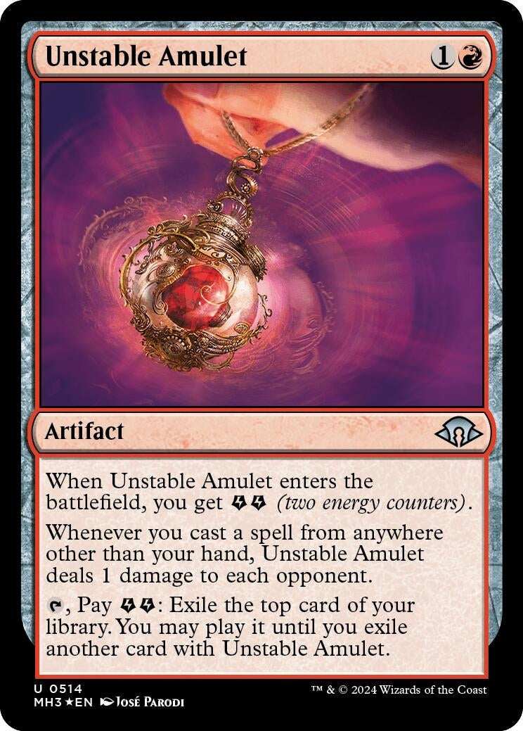 Image for Unstable Amulet (Ripple Foil) (514) [Modern Horizons 3] - Magic: The Gathering