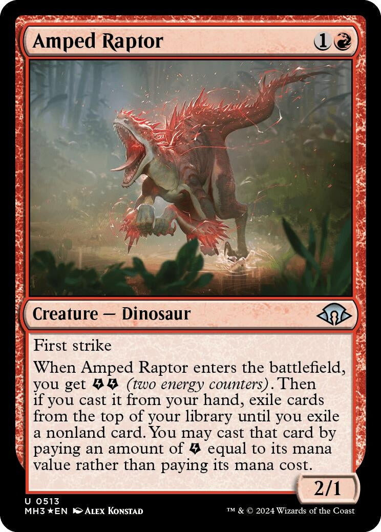 Image for Amped Raptor (Ripple Foil) (513) [Modern Horizons 3] - Magic: The Gathering